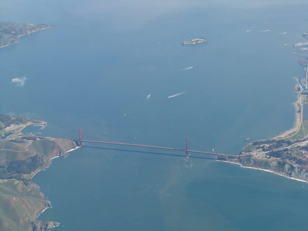 Golden Gate Bridge in San Francisco vanuit de lucht